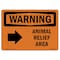 Signmission OSHA Warning Sign, 12" Height, Aluminum, Animal Relief Area (Right Arrow) With Symbol, Landscape OS-WS-A-1218-L-11975 - alternate 1